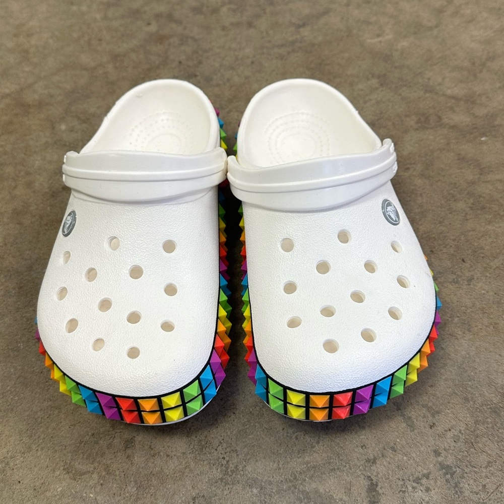 Multi color spike crocs!